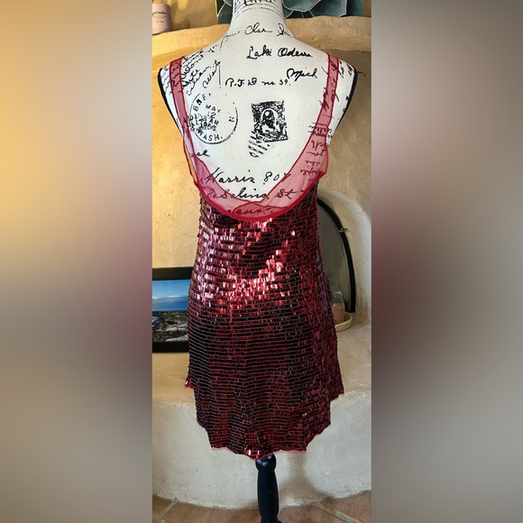 Free People Red Disco Fever Mini Slip Dress - Picture 3 of 4